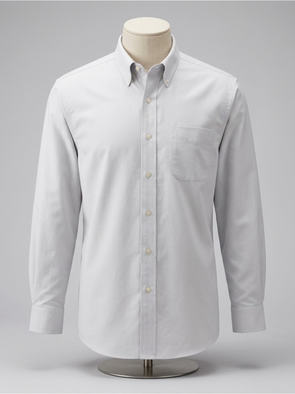 L.L. Bean Men's Button-Down Dress Shirt in Light Gray